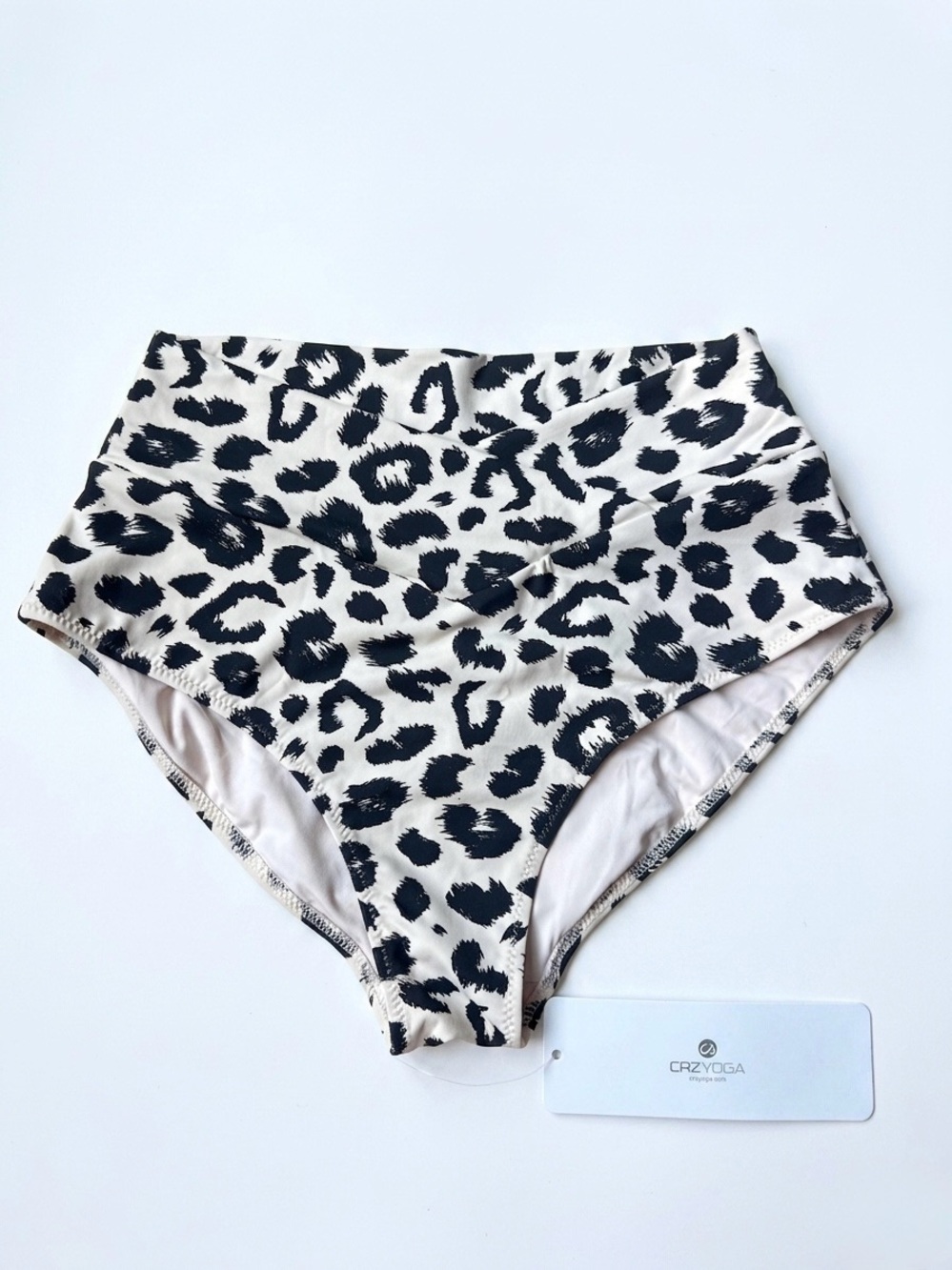CRZ YOGA CRZ High Waist V Cut Bikini Bottom Primulin Leopard Print Size XS